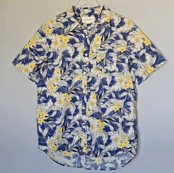 Ralph Lauren Denim & Supply Tropical Button Front Shirt Men XLT Blue Hawaiian - Picture 1 of 7